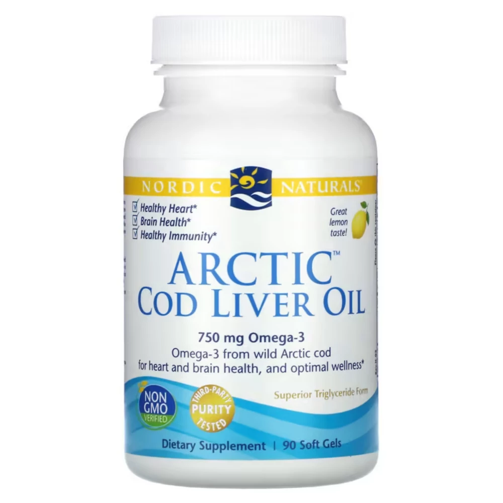 Nordic Naturals - Arctic Cod Liver Oil 750 mg Lemon - 90 kapsułek 